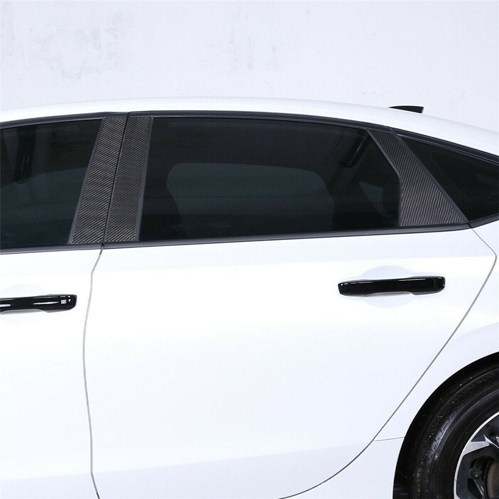 6¡ÁCarbon Fiber Window Pillar Posts Panel Trim Fit for Honda for Civic 11th 2022 2023
