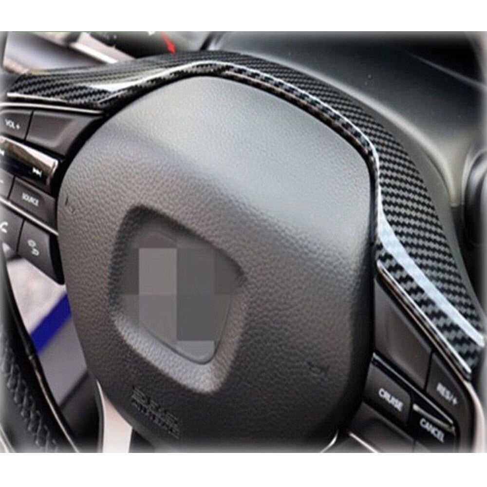 for Honda Accord 2018-2021 3PCS Carbon Fiber Interior Steering Wheel Cover Trim