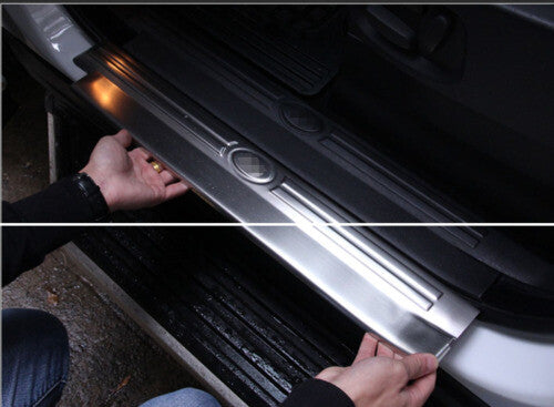 Steel for Land Rover Discovery 4 2010-16 Inner Sill Threshold Black Scuff Plate