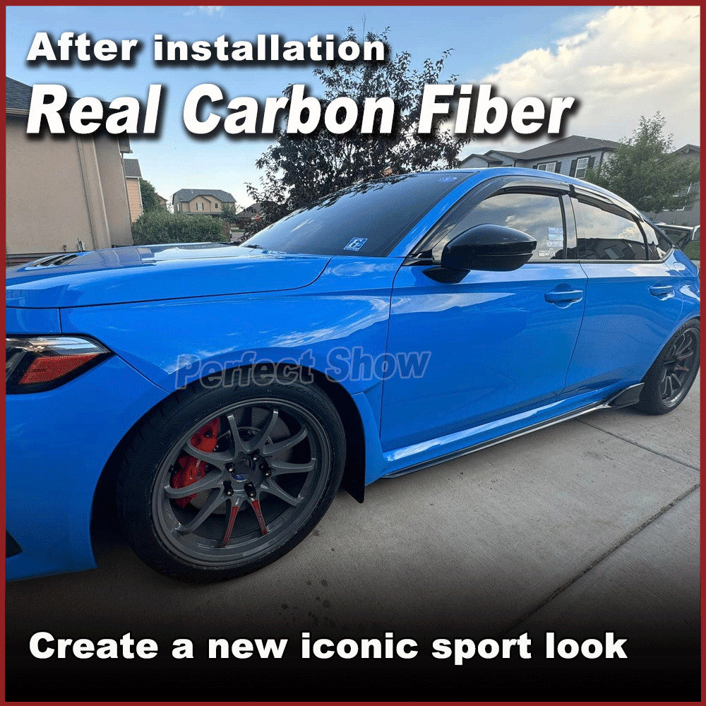 Fit for Honda for Civic Type R 2023UP REAL CARBON Side Skirts Extensions Lip Spoiler