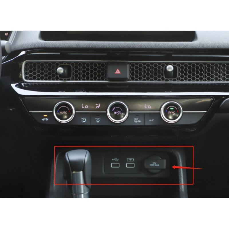 for Honda for Civic 2022-2023 Black Titanium Middle Console Cigarette Lighter Trim