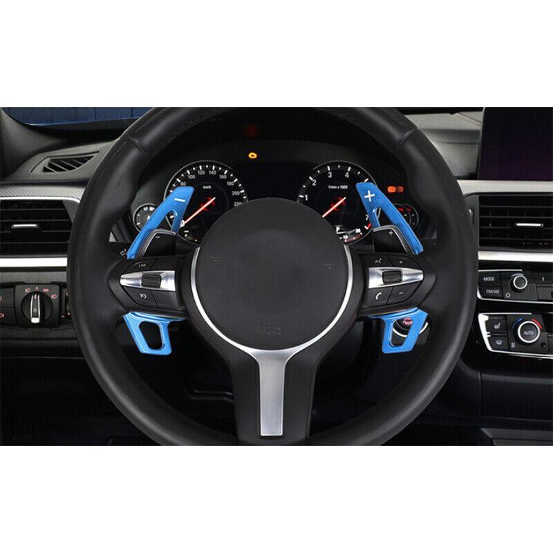 for BMW X5 X6 F15 2014-2018 Blue Aluminum Steering Wheel Shift Paddles Shifter