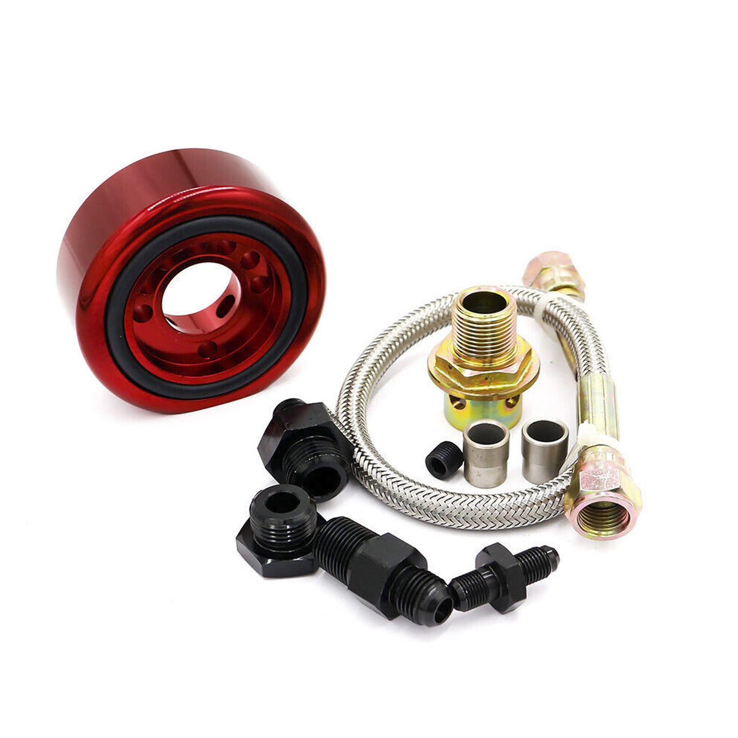 For Ls B18 B20 Aluminum Adapter Plate Sandwich Set VTEC Head Conversion Kit Red