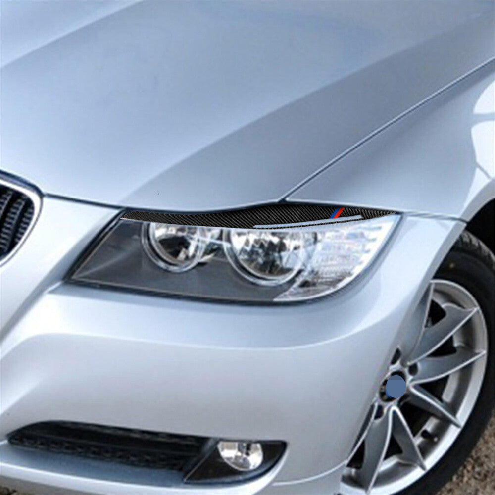 Carbon Fiber Headlight Eyelids Eyebrow Cover for BMW 3 Series E90 E92 2009-2012