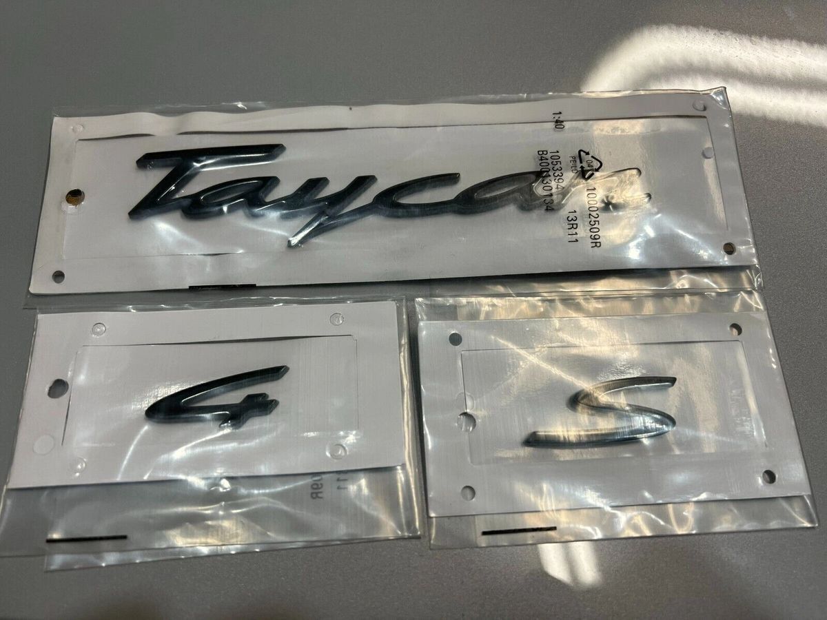 for Porsche Taycan 4S gloss black rear emblems