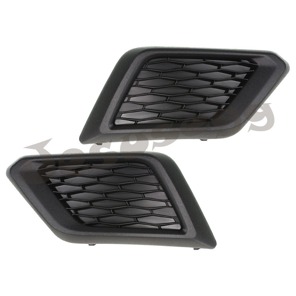 Driver and Passenger Side Front Fog Light Cover for 2014-2016 for Nissan Rogue Black Q