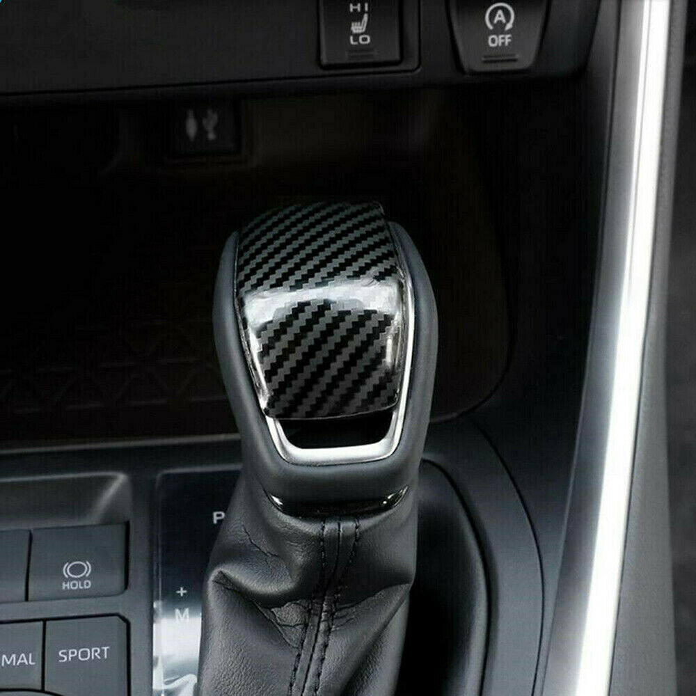 1PCS for Toyota RAV4 2019-2024 Carbon Fiber ABS look Gear Shift Knob Cover Trim