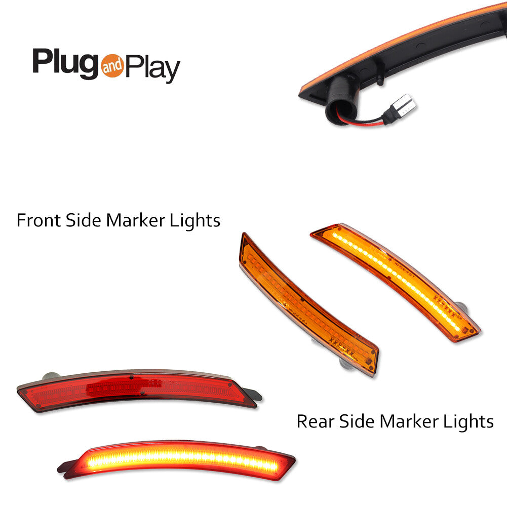 The front and rear amber/red full LED side marker light set is suitable for the 2007-13/14 for Mini Cooper - v