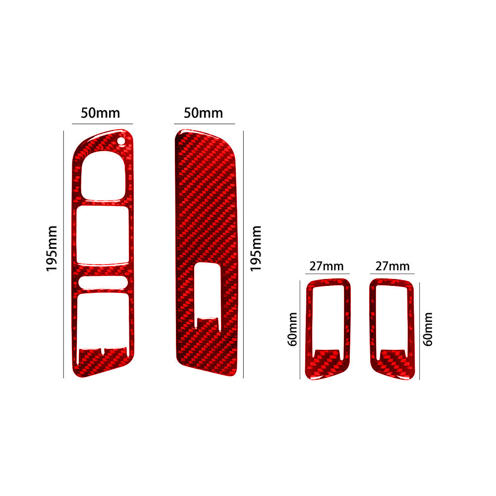 Red Carbon Fiber Passenger With Power Below Frame Trim for Dodge Durango 2014-20 v