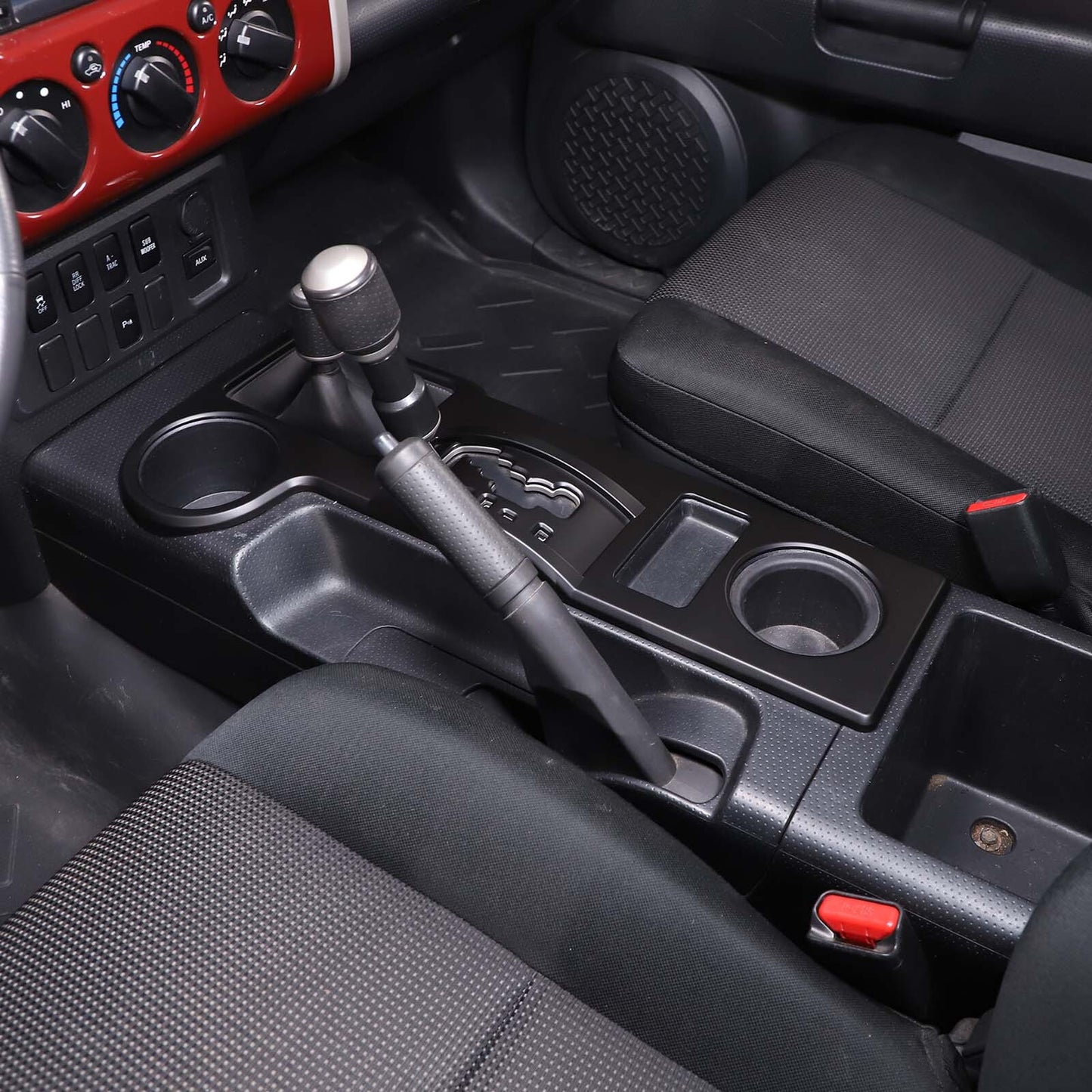 Black Center Control Gear Panel Storage Box Tray Trim for Fiat 500 2014-19- v
