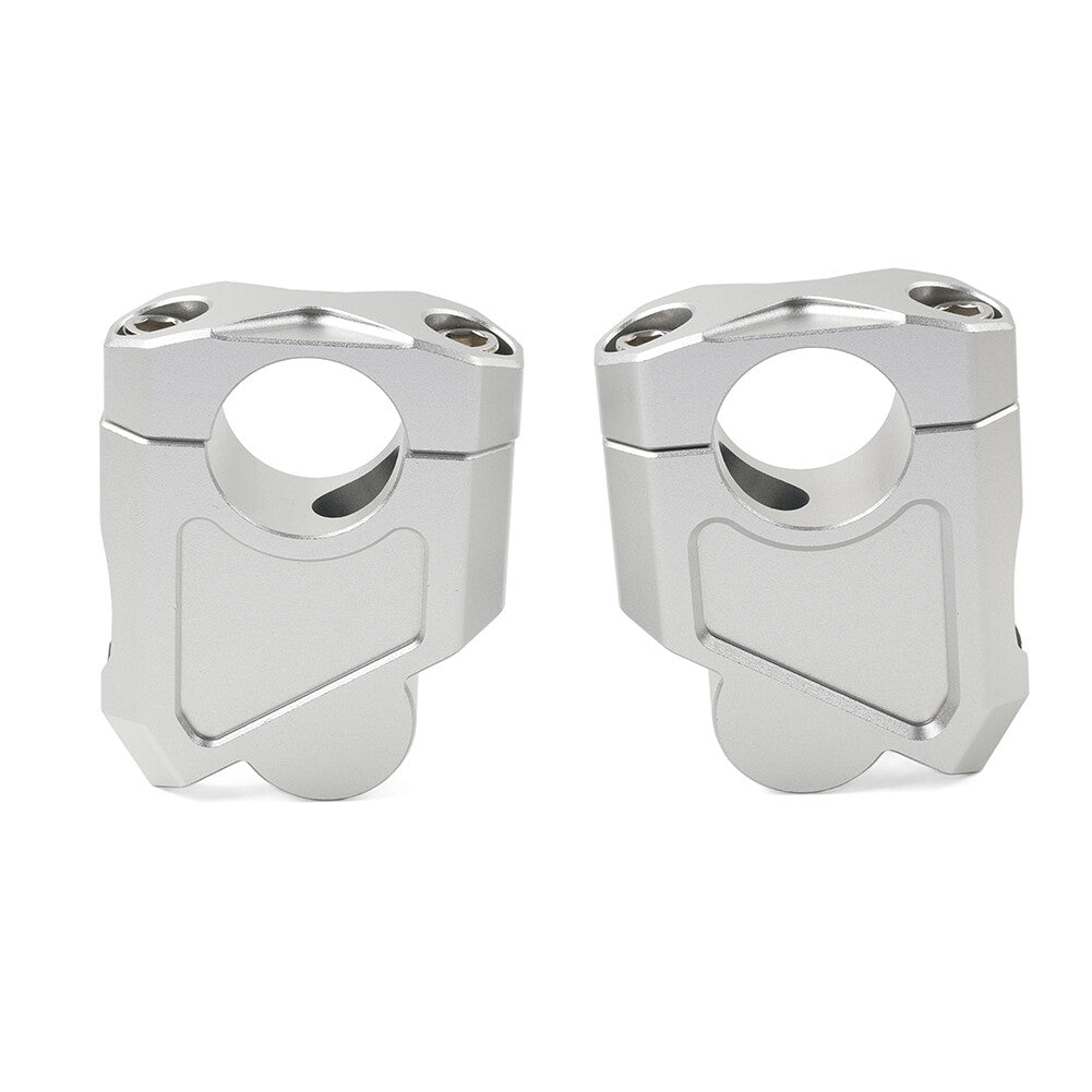 Silver Motorcycle 28mm 1 1/8 Handlebar Mount Clamp Riser fit for Suzuki for Kawasaki Q