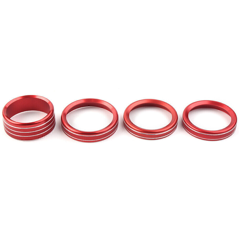 Air Conditioner Switch Knob Ring Cover Trim 4PCs for Jeep for Wrangler JL 2018-2020
