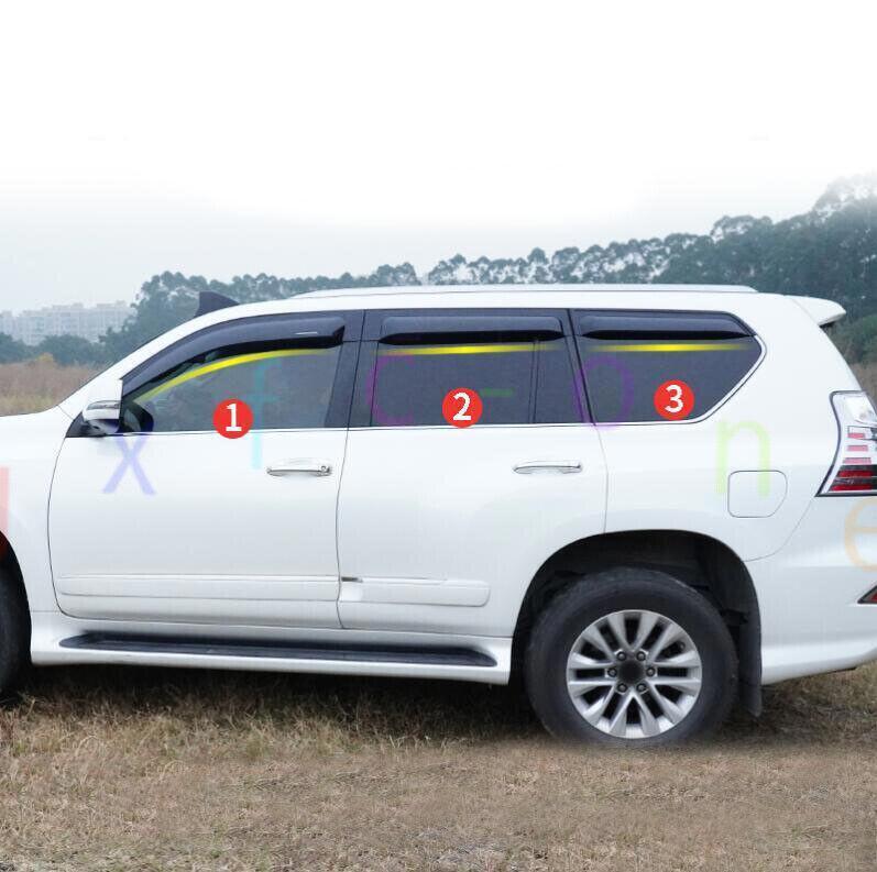 for Lexus GX460 2010-23 Black Window Wind Visors Sun Rain Guard Vent Deflectors
