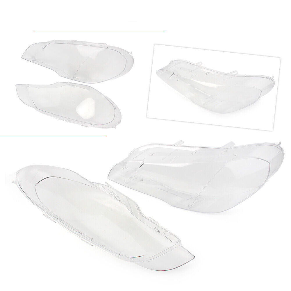 Car Front Left Right Headlights Covers Lens Replacement Fit for BMW X5 E70 2007-2013
