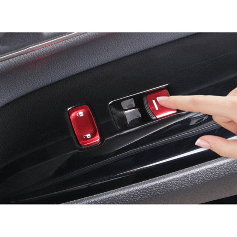for Honda CR-V 2017-2022 Red Car Window Lock Lift Switch Button sticker Trim 11x