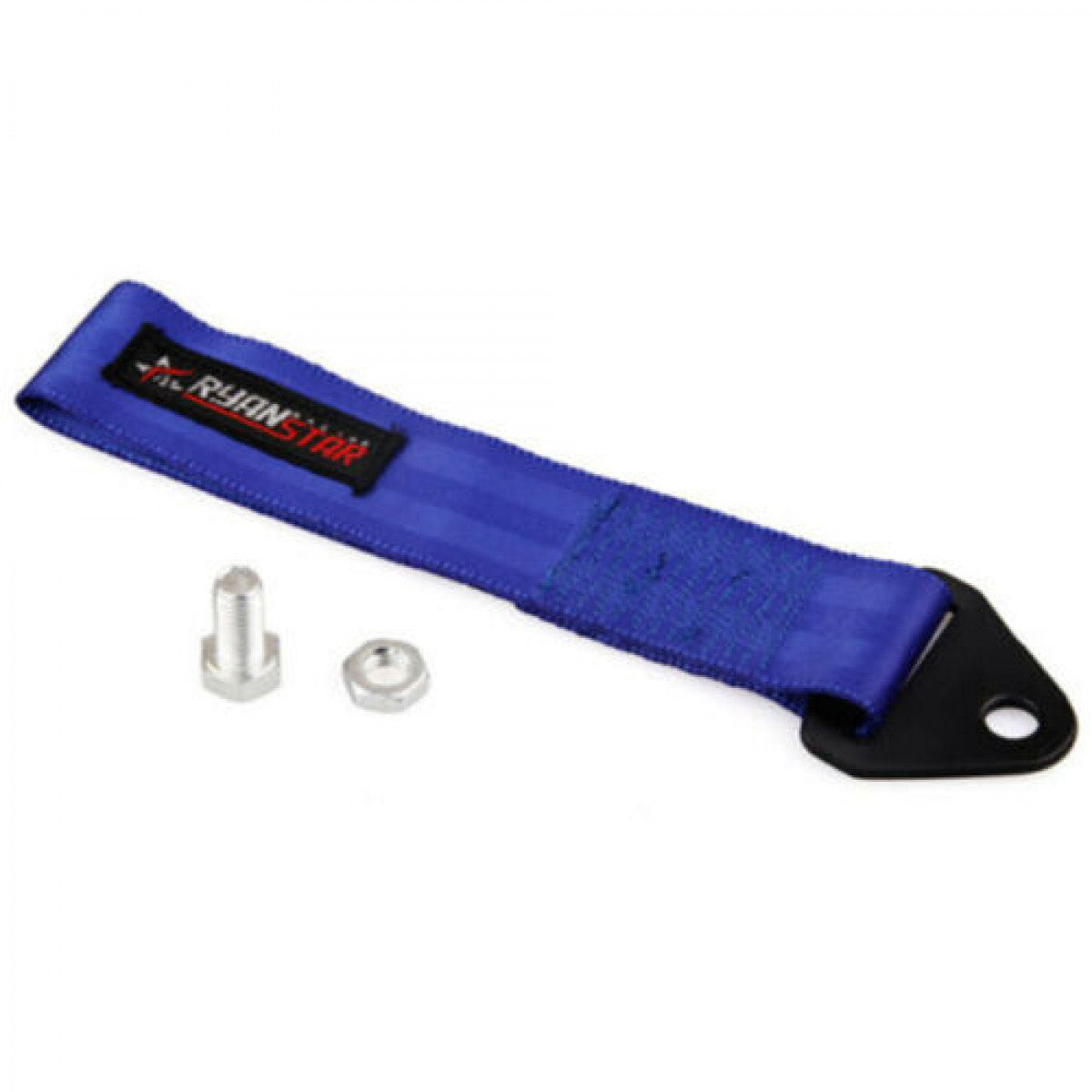 1Ps Universal Black Tow Towing Strap CAMS COMPLIANT Hook Point JDM Track Racing n