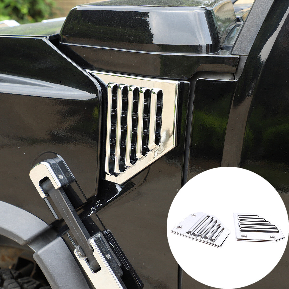 2-Piece Rear Side Body Vent Lid Trim for Corvette C7 2014 -19 Matte Black- v