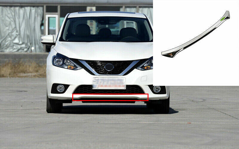 for Nissan Sentra Sylphy 2013-19 Chrome Steel Front Bumper Protector Cover Trim