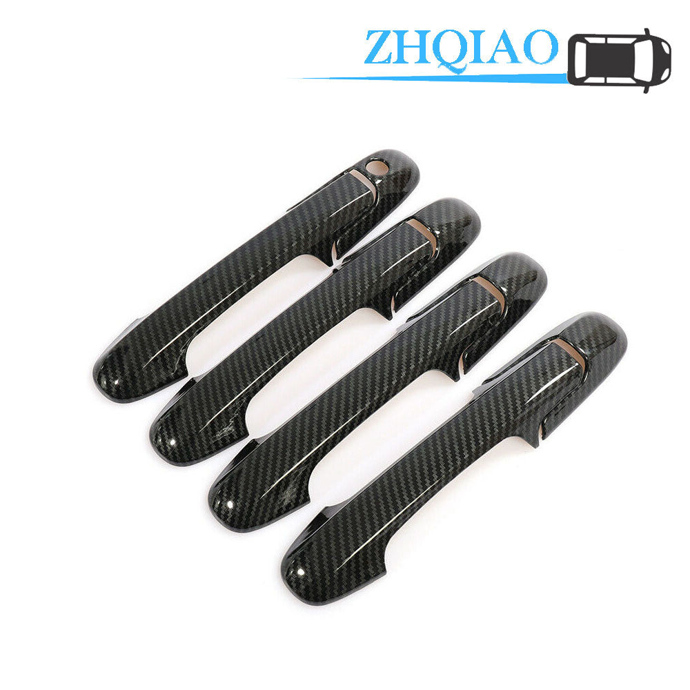 Glossy Carbon Fiber Side Door Handle Cover Trim Fits for Honda Accord 2003-2007