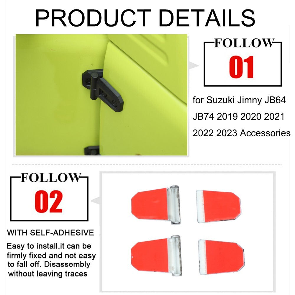 Black Door Hinge Protective Cover Trim for Suzuki for Jimny 2019-2023 Accessories