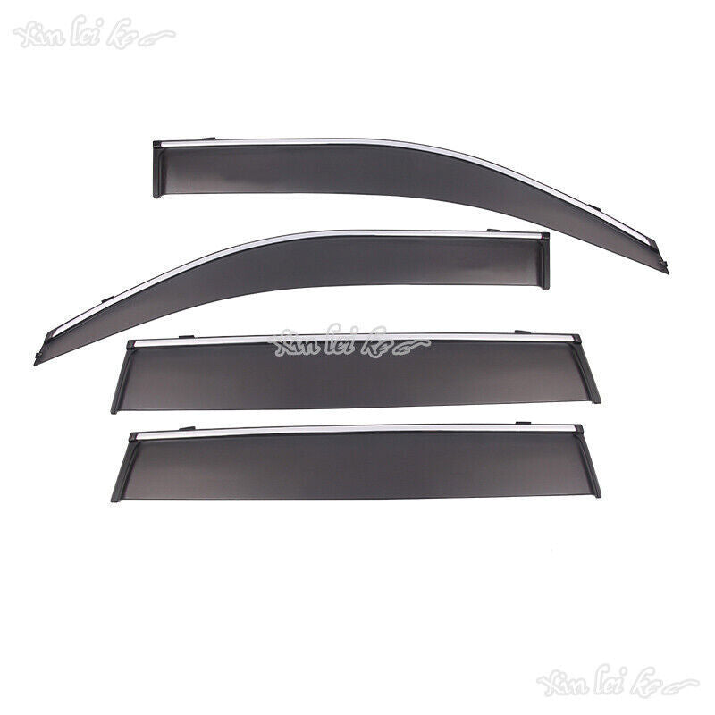 for Toyota Prado FJ/LC150 10-21 Window Visors Sun Rain Guard Deflectors W/Chrome