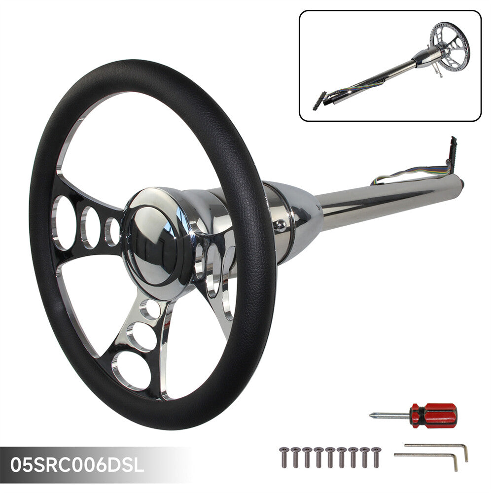 Universal GM 28'' Tilt MT Manual Steering Column GM + 9 Bolt Steering Wheel