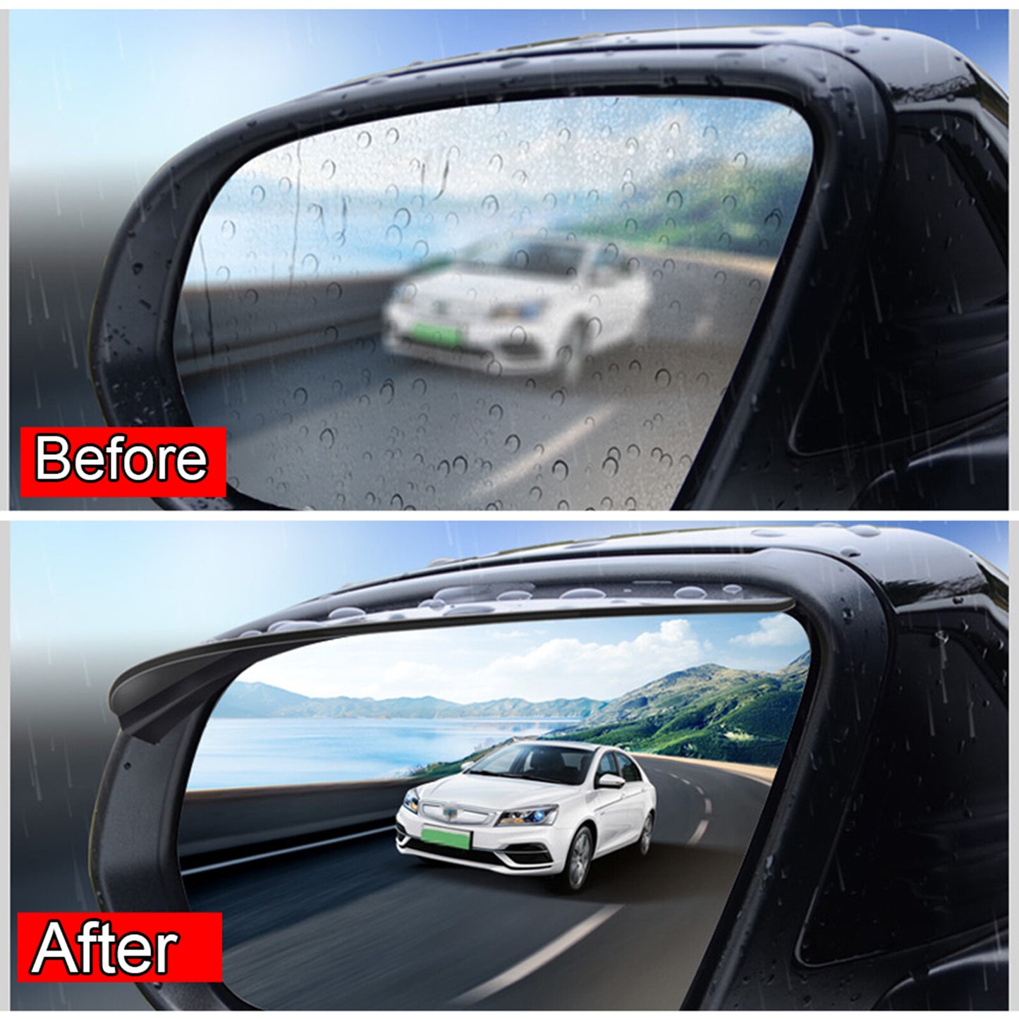 2x Universal Side Mirror Deflectors Rearview Mirror Eyebrow Rain Visor Rainproof