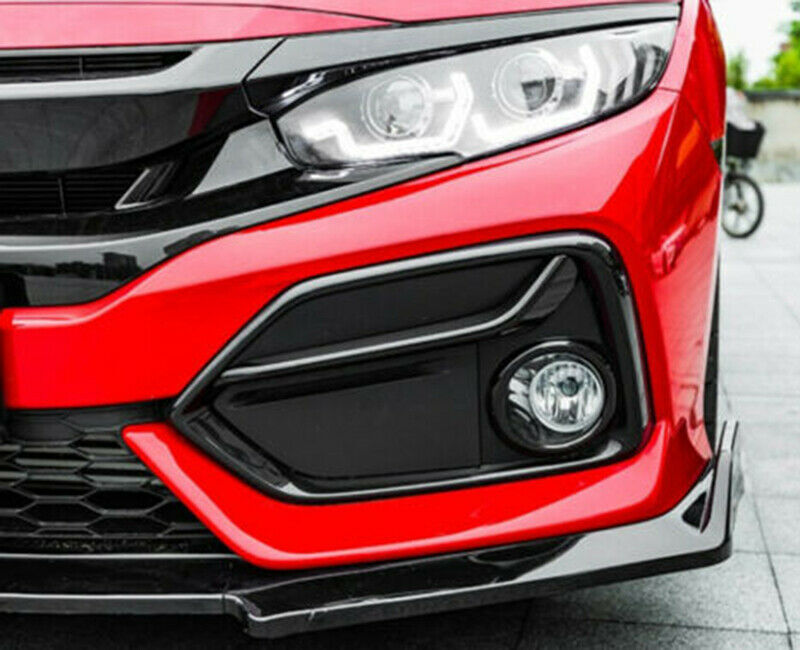 for Honda for Civic Hatchback 2016-2021 Gloss Black Front Fog Light Lamp Panel Cover