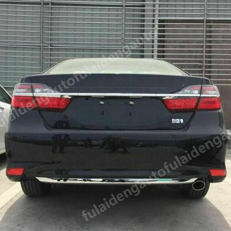 for Toyota for Camry 2015-2017 Chrome Rear Bumper Guard Lower Cover Strip Trim Decor