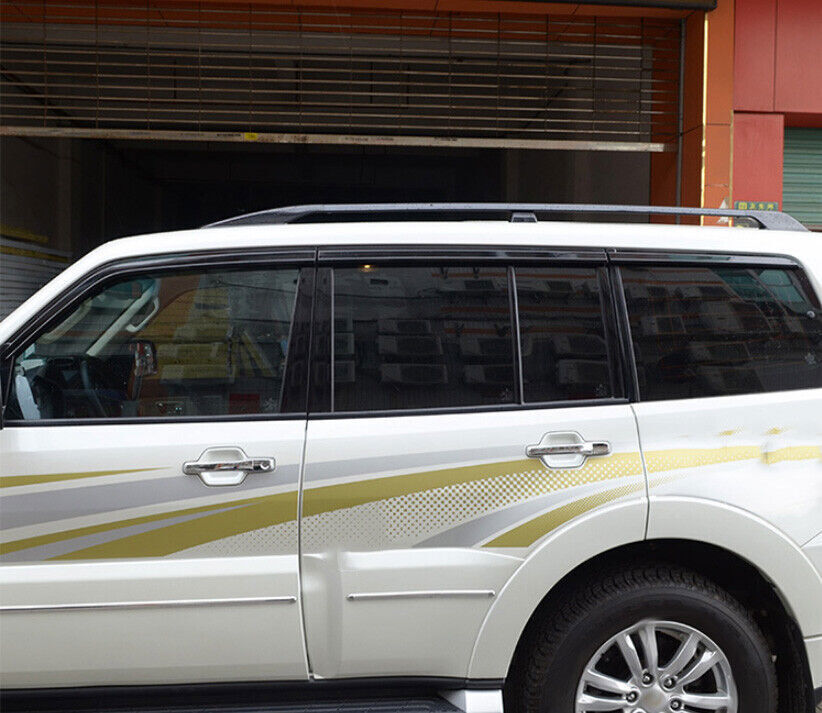 for Mitsubishi Pajero Montero 06-19 Black Window Visors Sun Rain Guard Deflector