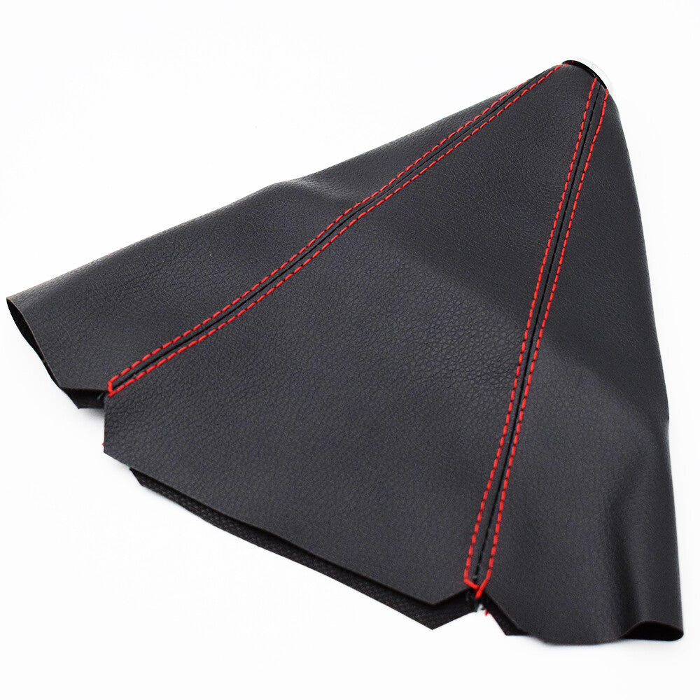 1X PU Leather Red Line Car Gear Shift Stick Gaiter Boot Dust Proof Cover Black Q