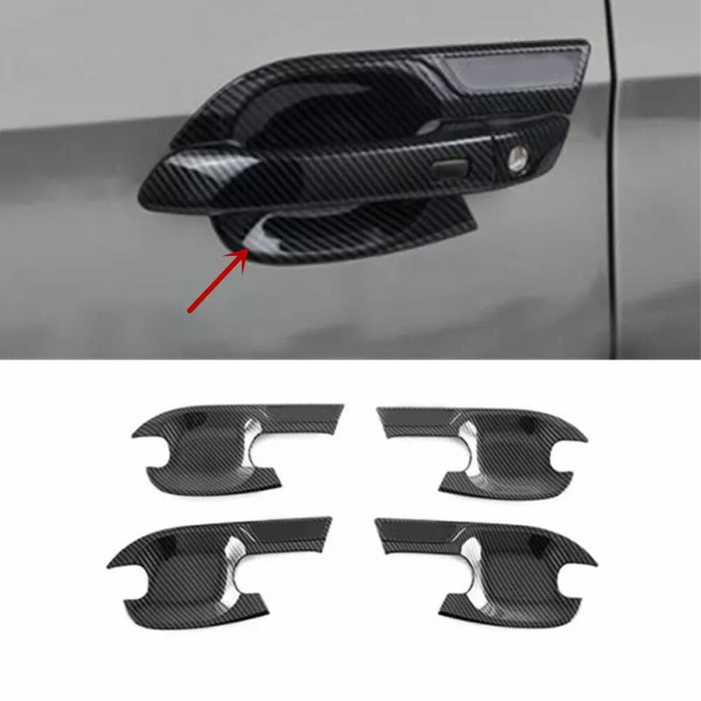 Carbon Fiber Exterior Door Handle Bowl Cover Trim for Isuzu D-Max Dmax 2021-2024