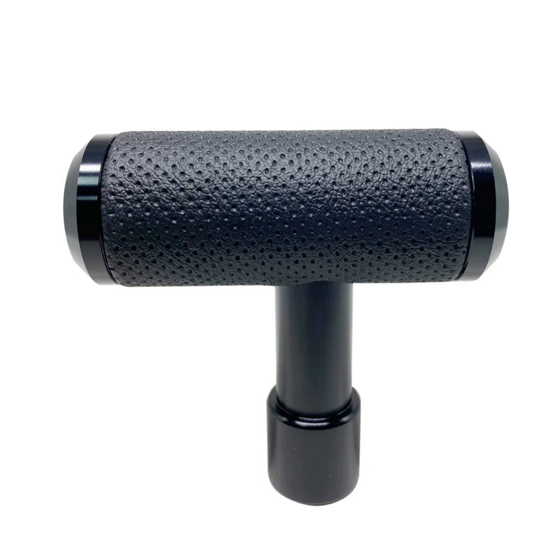 Black Car Leather Aircraft Joystick Shift Knob T Type Shift Manual Lever Knob