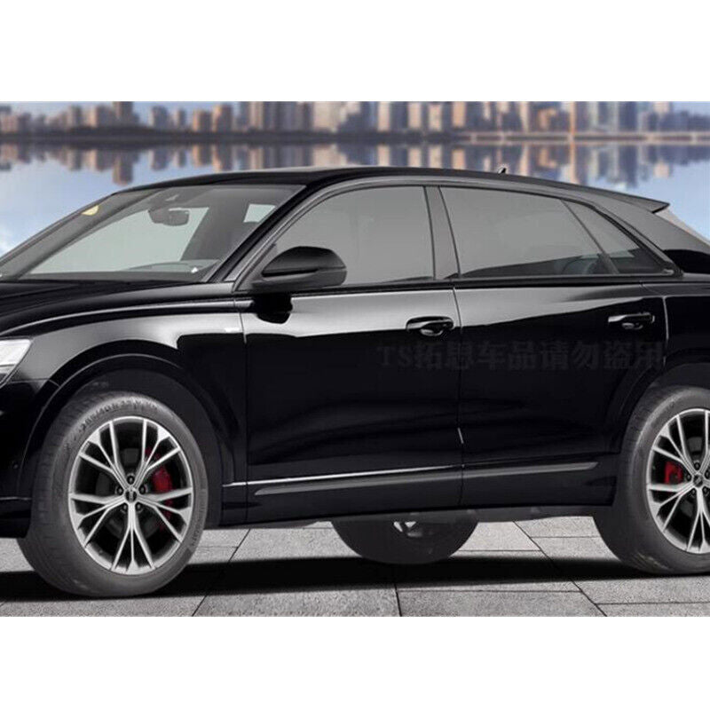 for AUDI Q8 2019-2024 Black Exterior Window Glass Frame Strip Cover Trims Decor