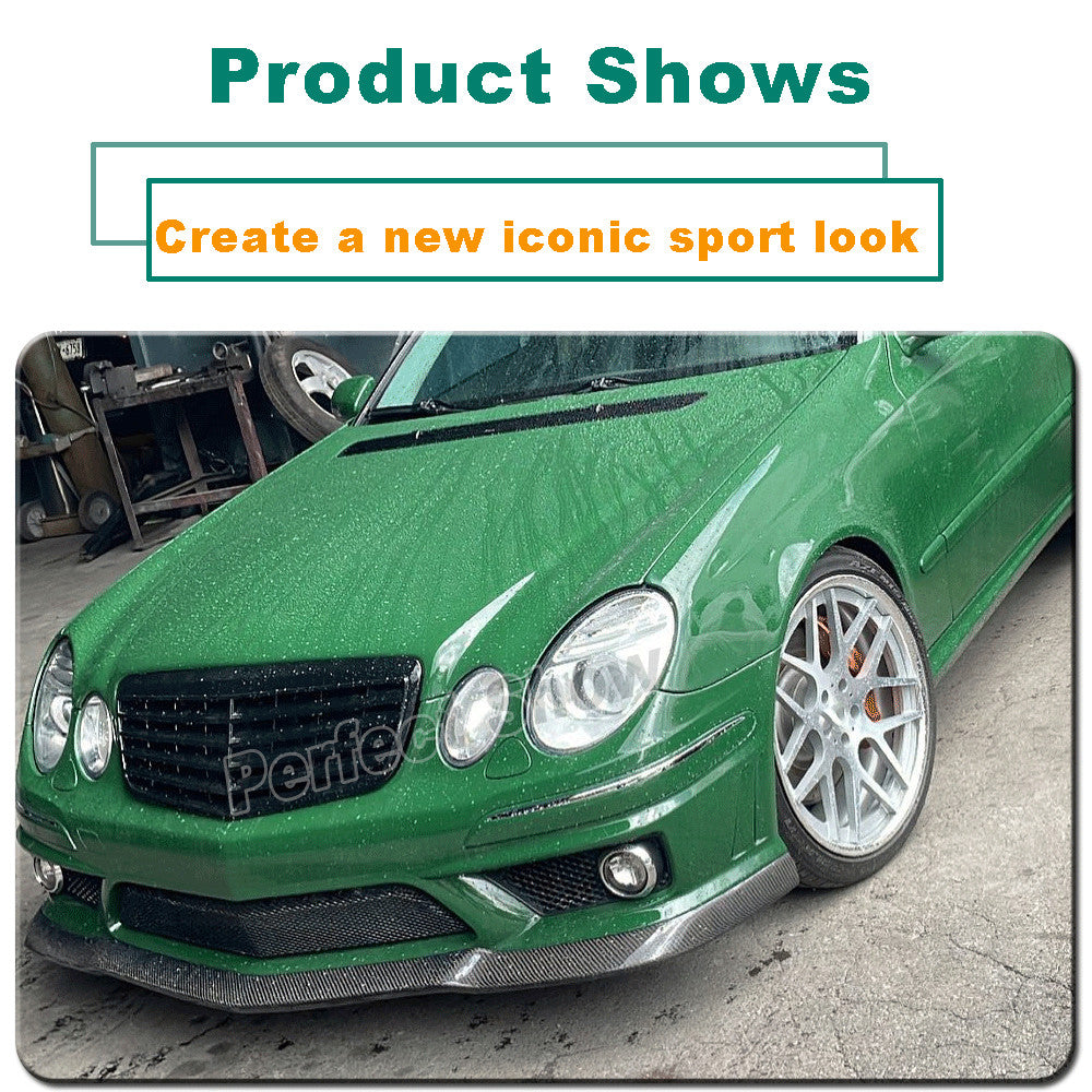 for Mercedes-Benz W211 E63 2006-2009 Carbon Fibre Front Bumper Lip Spoiler