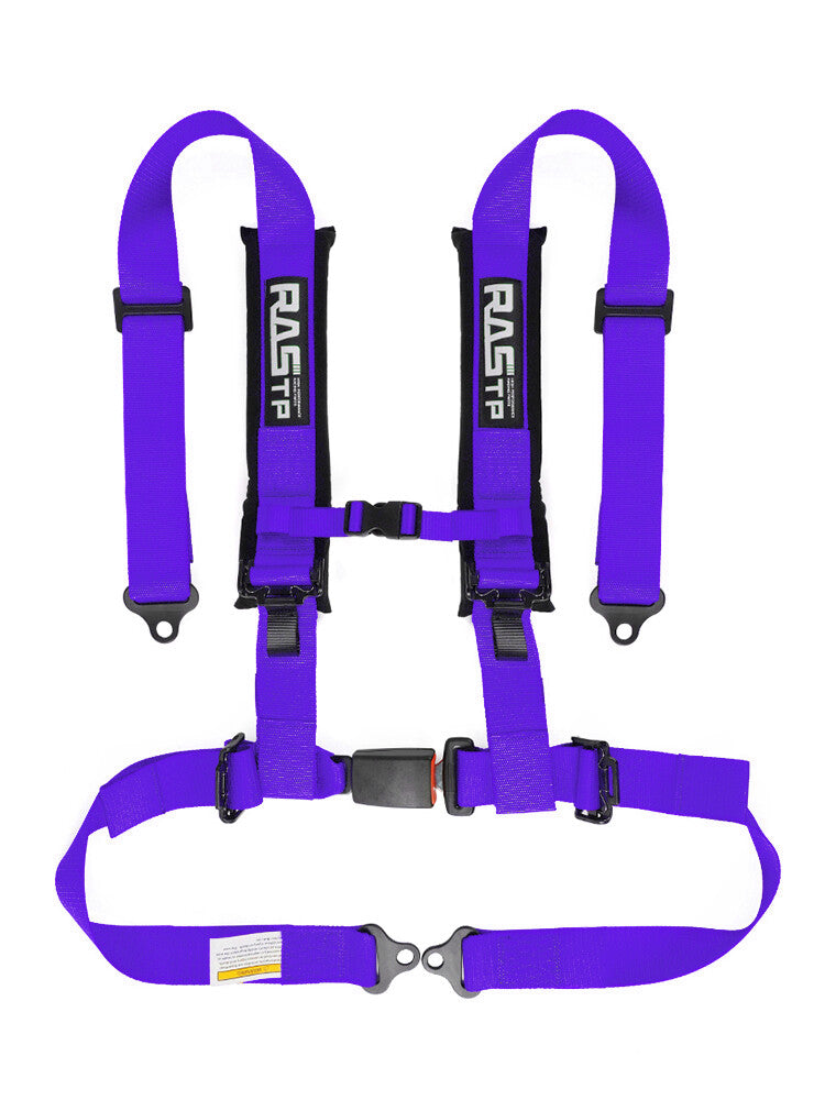 2inch 4-Point Harness Quick Release Safety for Seat Belt+1Pair Shoulder Pads Purple
