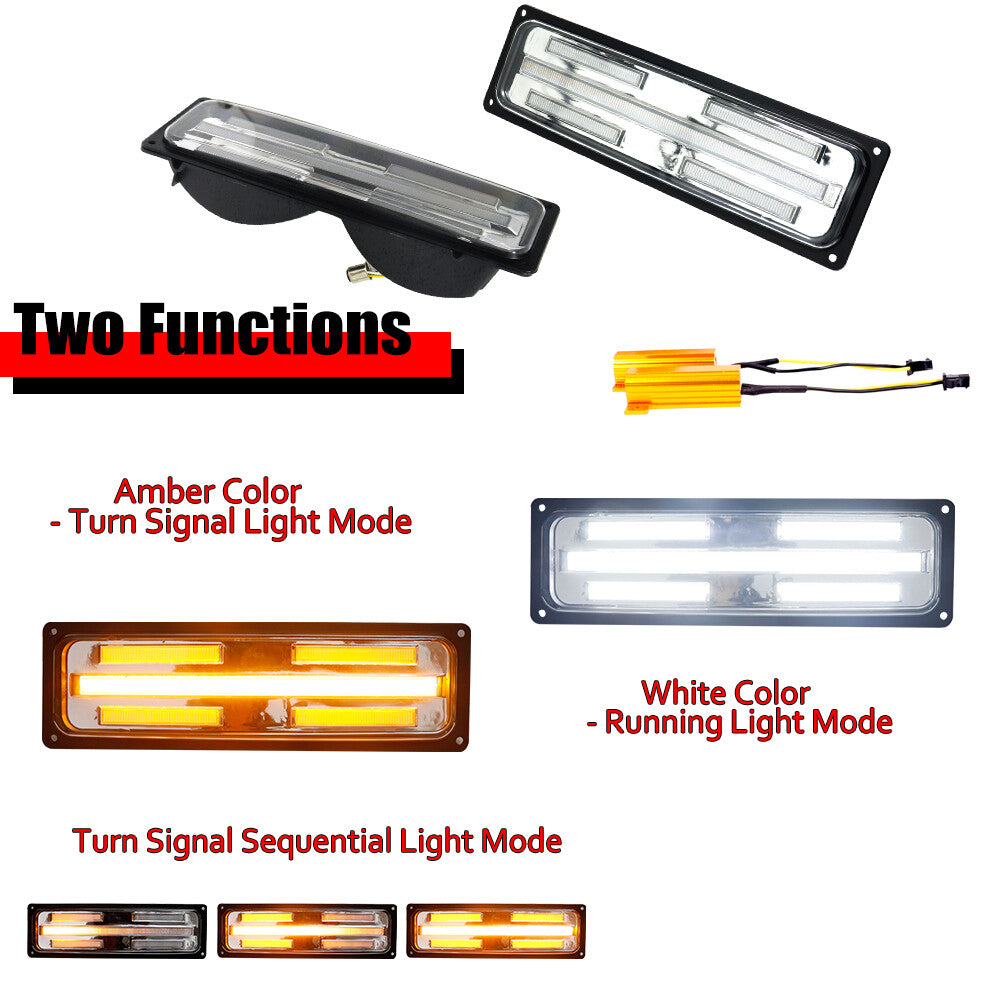 Suitable for 88-98 Jimsy C/K 1500/2500/3500 truck transparent lens DRL signal light X2- v