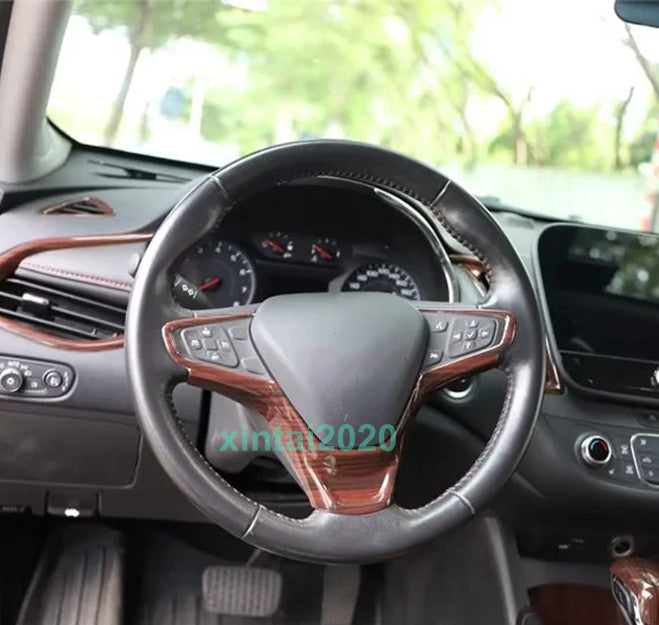1X Red Wood Grain Steering Wheel Button Cover Trim For 2016-24 for Chevrolet Malibu