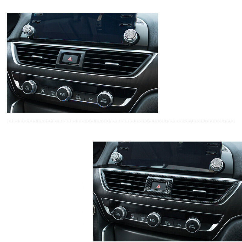 for Honda Accord 18-22 Middle Console Air Outlet Vent Trim ABS Carbon Fiber Look