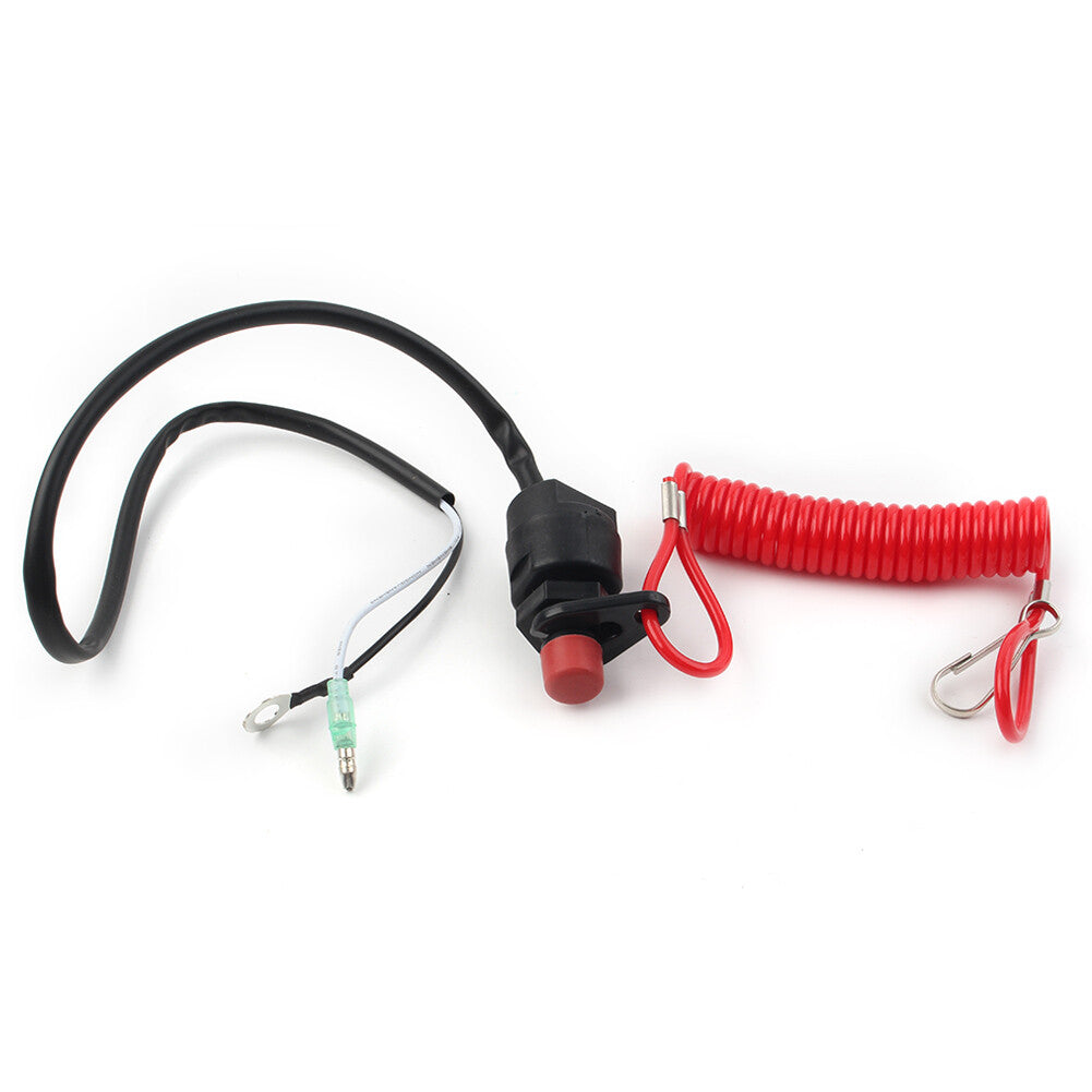 Boat Outboard Engine Motor Kill Stop Switch With Safety Tether Lanyard Universal