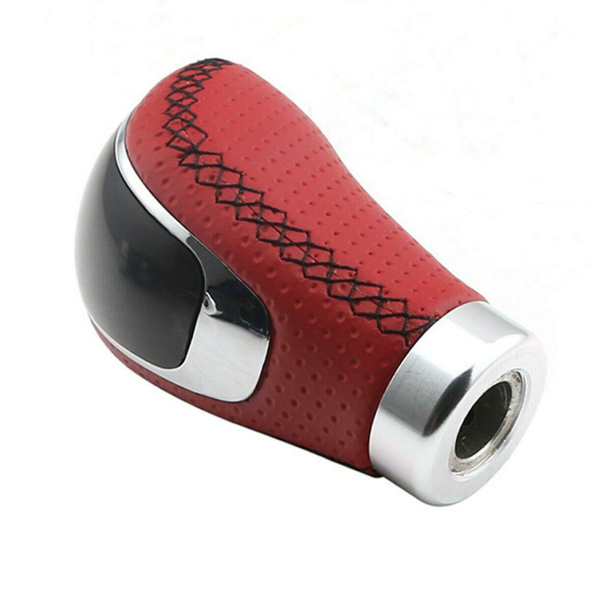 Red 5/6 speed manual gear shift lever with leather and 3 caps - n