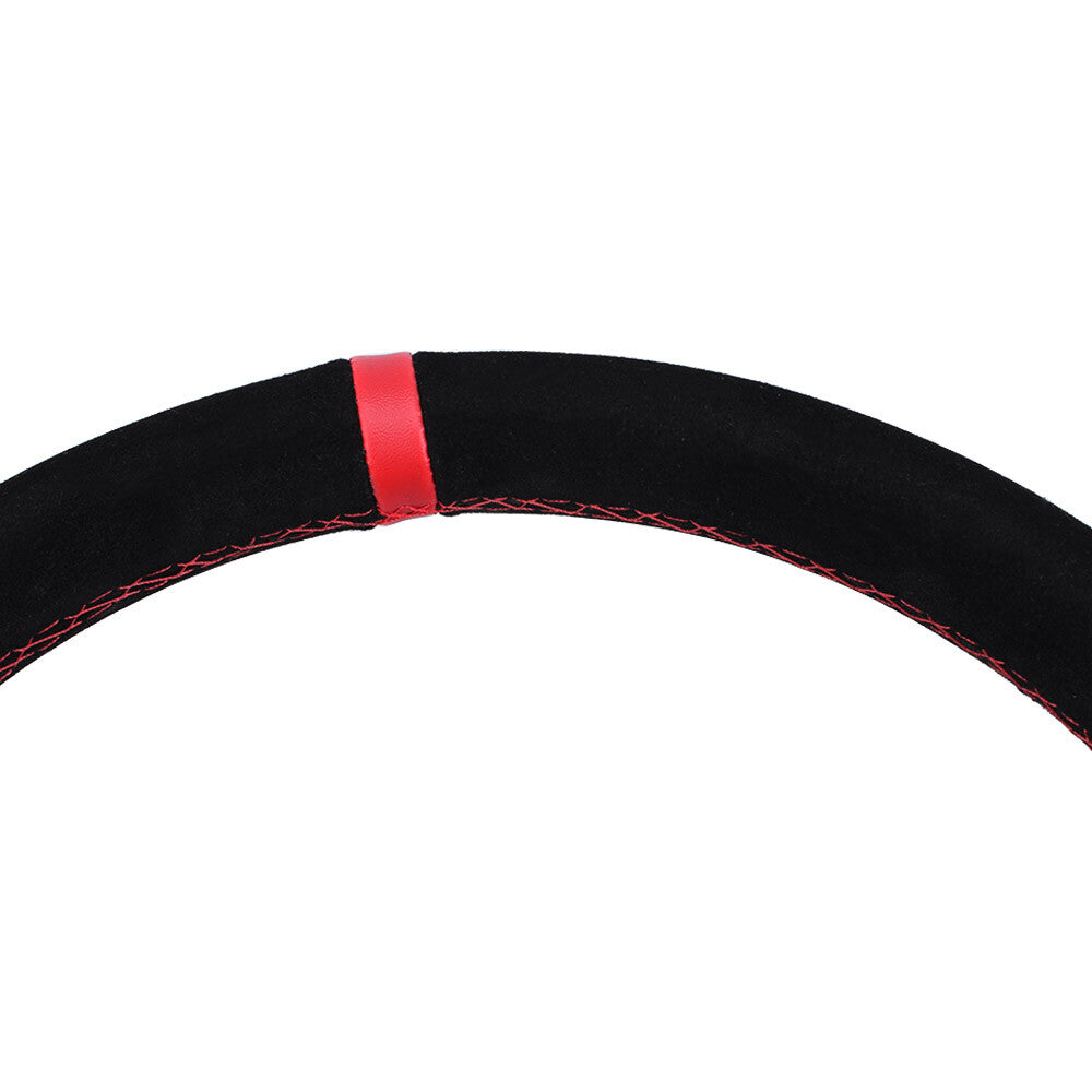 14INCH Suede Leather Deep Dish 93mm Drifting Racing JDM Steering Wheel