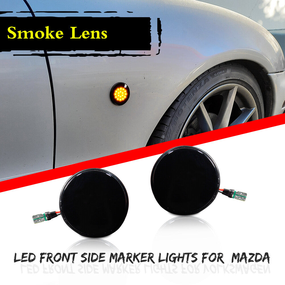 Suitable for Mazda MX-5 front bumper amber LED side marker signal lights from 1989 to 2015- v