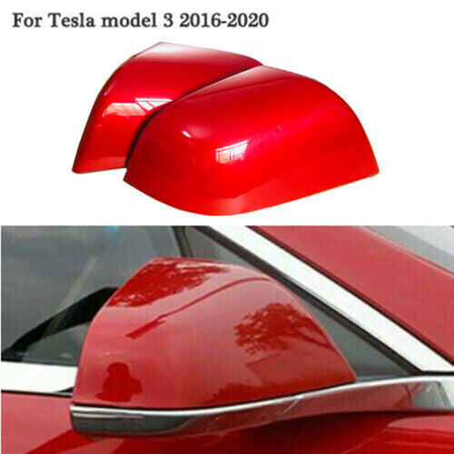 Exterior Rearview Mirror Replacement Caps Fit for Tesla Model 3 2017-2022 Red