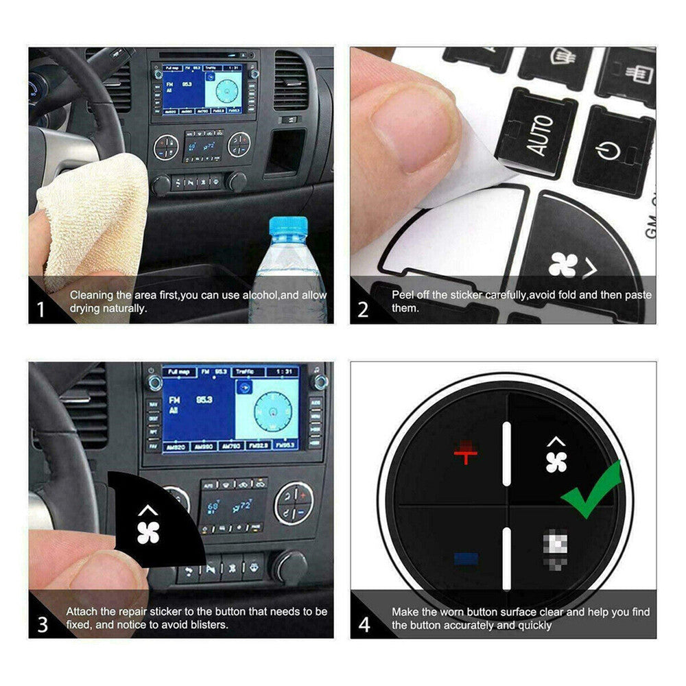 Climate Control Button Stickers Replacement for Chevrolet HVAC 2007-2013