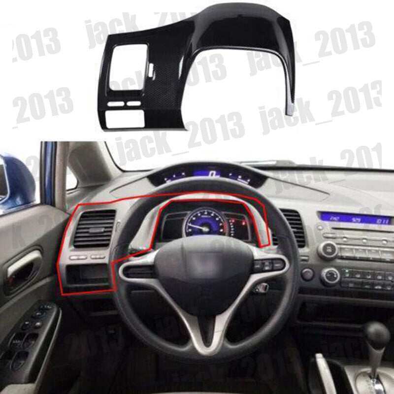 for Honda for Civic 2006-11 Carbon fiber style Dashboard Decorative Frame cover trim