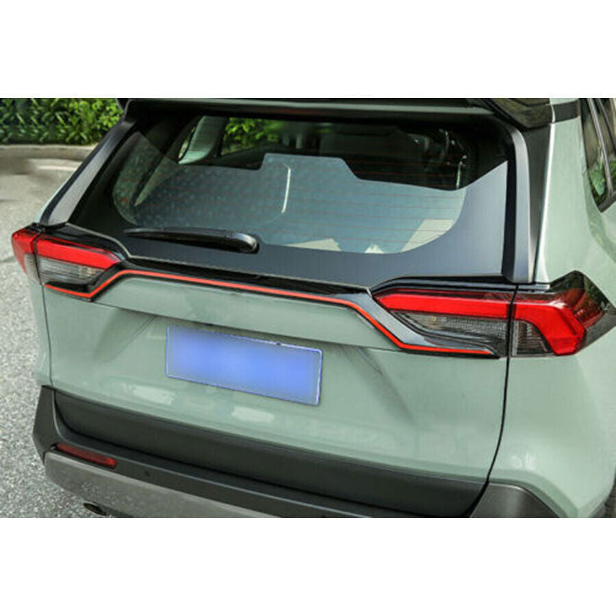 for Toyota RAV4 2019-2022 Black+Red Rear Tailgate Trunk Lid Molding Cover Trim