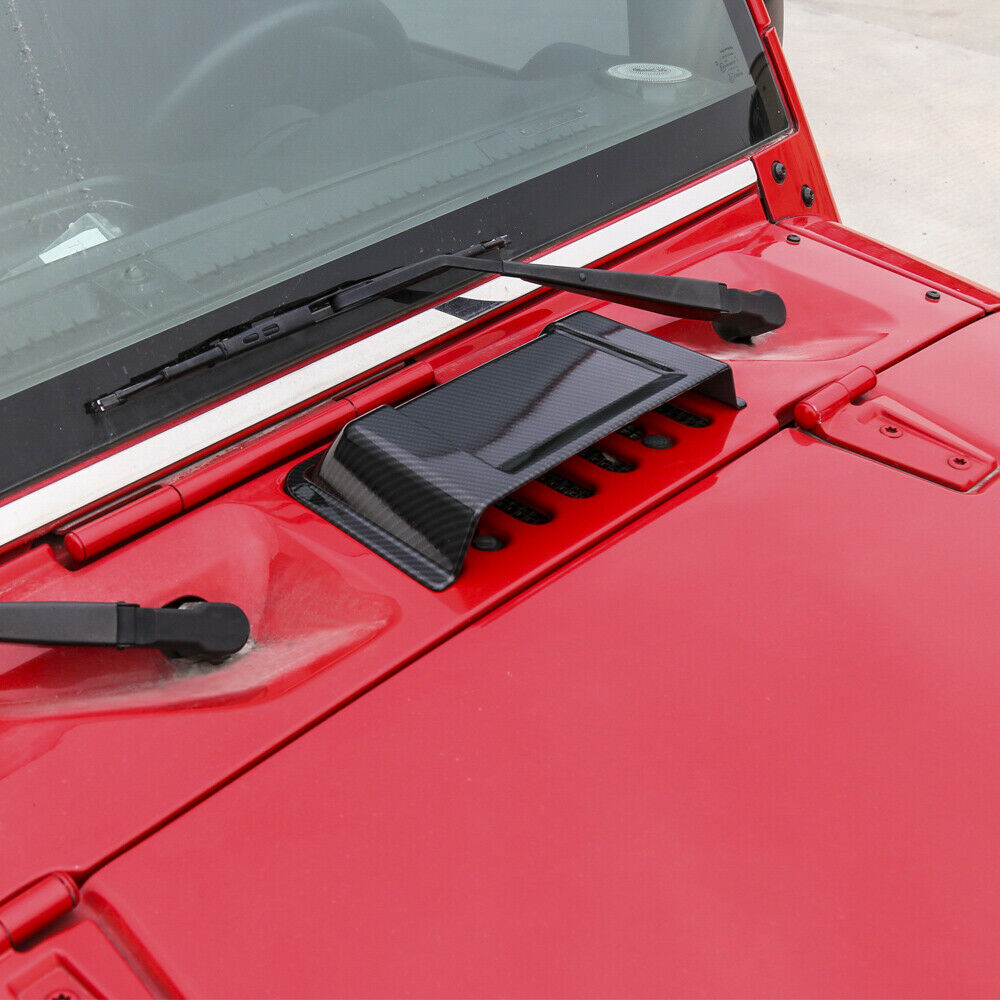Carbon Fiber Look Front Air Inlet Vent Trim Cover for Jeep for Wrangler JK 2007-2017