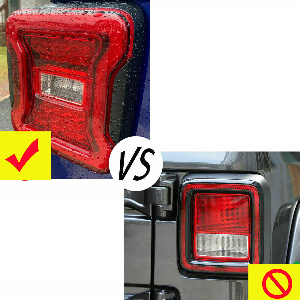 Rear Taillight LED Lamp Cover Guards Trim for Jeep Gladiator JT 2020+Alloy Black