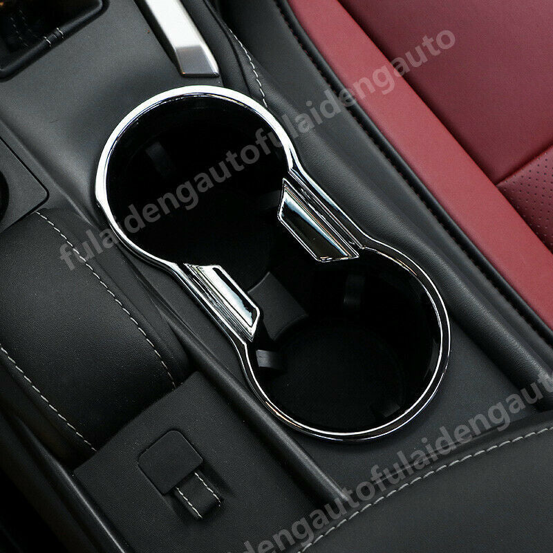 for Lexus NX200t 300h 2015-2021 Silver Console Water Cup Holder Frame Cover Trim